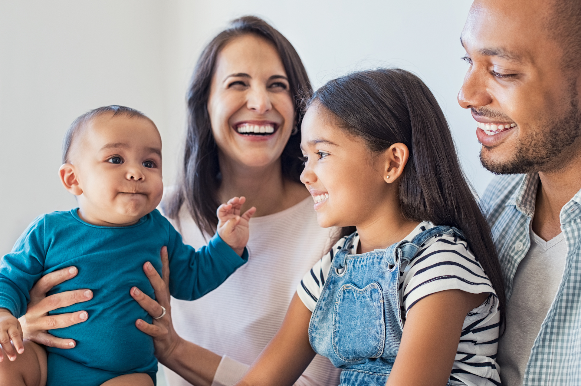 Family having fun with children Babies born in the united states